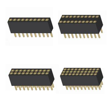 1.27mmMachined Female single/Dual/three Row 180°